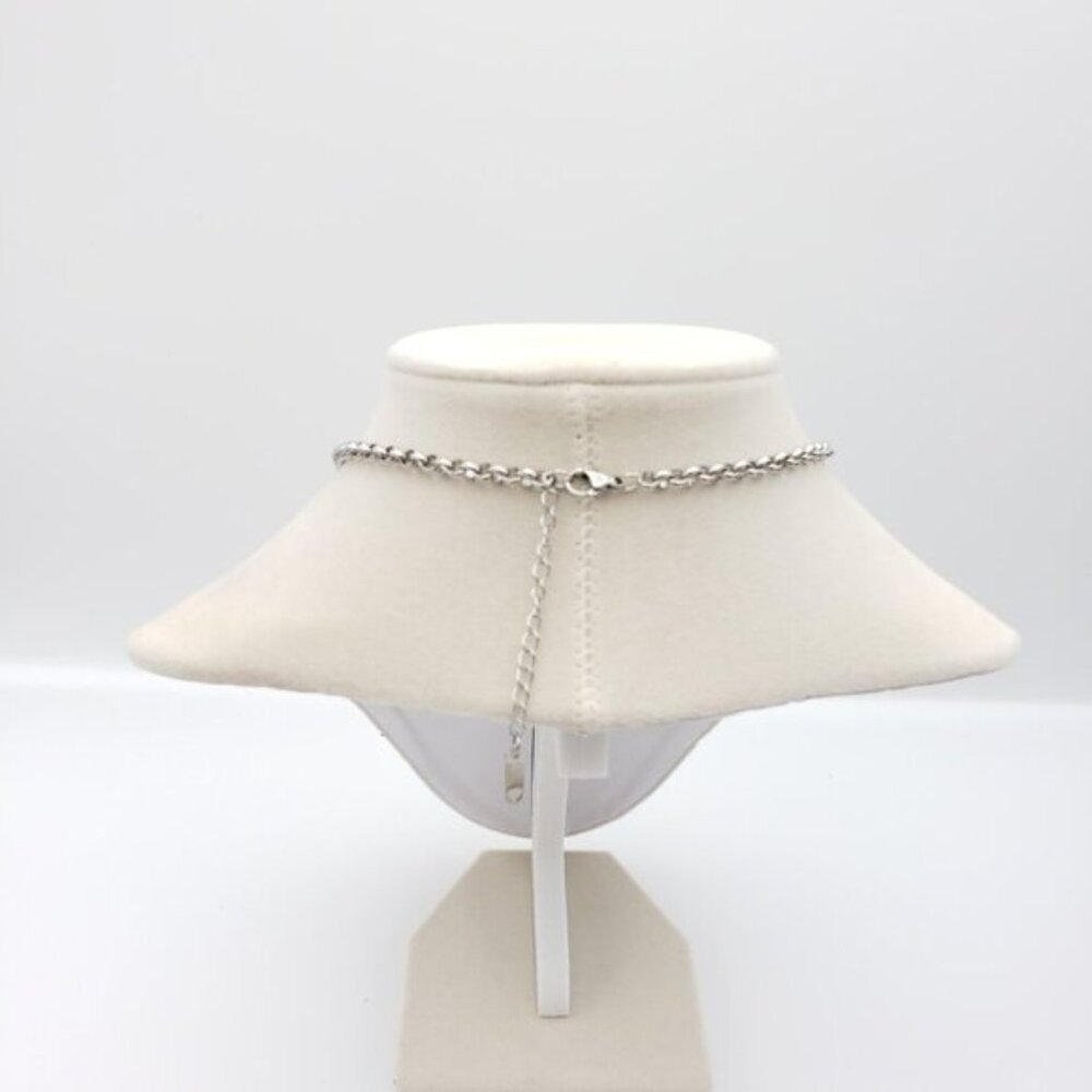 Stainless Steel Silver-Plated Necklace with Authentic Louis Vuitton Padlock - Picture 6 of 12